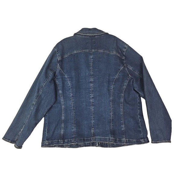 Westport ~Woman Size 18/20~ Blue Denim Jean Trucker Jacket Metal Button Up. - Picture 10 of 12